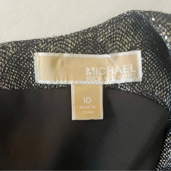 Michael Kors Metallic Jacquard V-Neck Fit & Flare Dress size 10 - Picture 9 of 9
